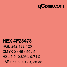 カラーコード: HEX #F28478 | qconv.com