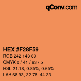 カラーコード: HEX #F28F59 | qconv.com