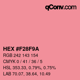 Color code: HEX #F28F9A | qconv.com