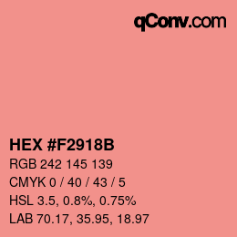 Color code: HEX #F2918B | qconv.com