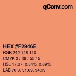 カラーコード: HEX #F2946E | qconv.com