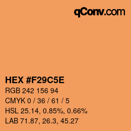 Color code: HEX #F29C5E | qconv.com