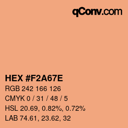 カラーコード: HEX #F2A67E | qconv.com