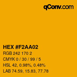 Color code: HEX #F2AA02 | qconv.com