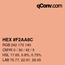 Color code: HEX #F2AA8C | qconv.com