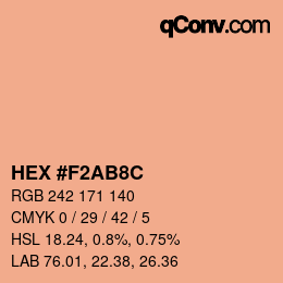 Color code: HEX #F2AB8C | qconv.com