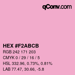 Code couleur: HEX #F2ABCB | qconv.com