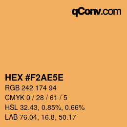 Color code: HEX #F2AE5E | qconv.com