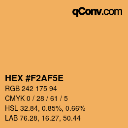 Color code: HEX #F2AF5E | qconv.com