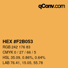 颜色代码: HEX #F2B053 | qconv.com