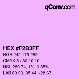 Color code: HEX #F2B3FF | qconv.com