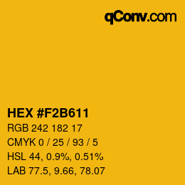 Color code: HEX #F2B611 | qconv.com