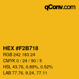 Color code: HEX #F2B718 | qconv.com