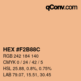 Color code: HEX #F2B88C | qconv.com