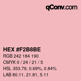 Farbcode: HEX #F2B8BE | qconv.com