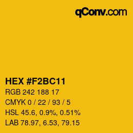 Color code: HEX #F2BC11 | qconv.com