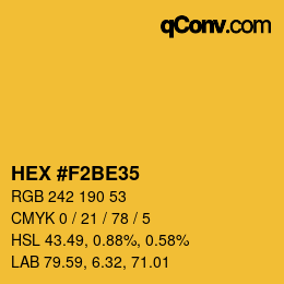 Color code: HEX #F2BE35 | qconv.com