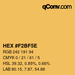 Color code: HEX #F2BF5E | qconv.com