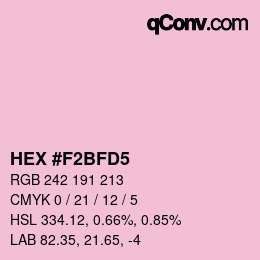 カラーコード: HEX #F2BFD5 | qconv.com