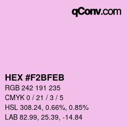Color code: HEX #F2BFEB | qconv.com