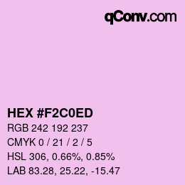 Color code: HEX #F2C0ED | qconv.com