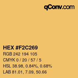 カラーコード: HEX #F2C269 | qconv.com