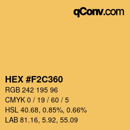 カラーコード: HEX #F2C360 | qconv.com