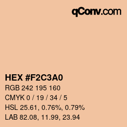 カラーコード: HEX #F2C3A0 | qconv.com