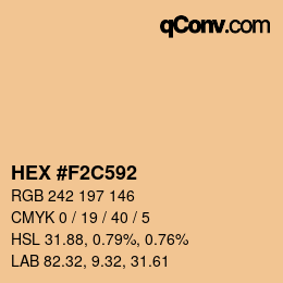 カラーコード: HEX #F2C592 | qconv.com