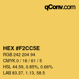 カラーコード: HEX #F2CC5E | qconv.com