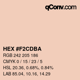 颜色代码: HEX #F2CDBA | qconv.com
