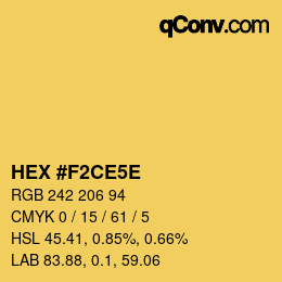 Color code: HEX #F2CE5E | qconv.com