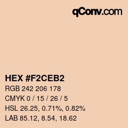 Farbcode: HEX #F2CEB2 | qconv.com