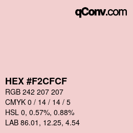 Color code: HEX #F2CFCF | qconv.com