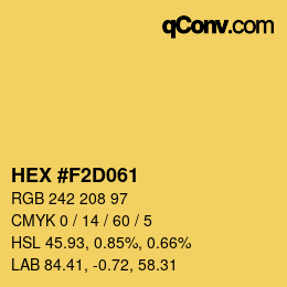カラーコード: HEX #F2D061 | qconv.com