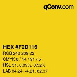 カラーコード: HEX #F2D116 | qconv.com