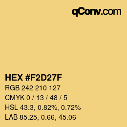颜色代码: HEX #F2D27F | qconv.com