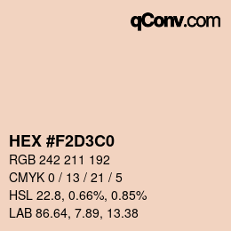 Color code: HEX #F2D3C0 | qconv.com