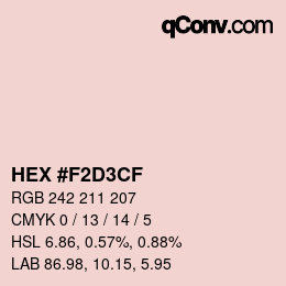Color code: HEX #F2D3CF | qconv.com