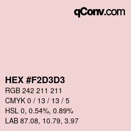 Color code: HEX #F2D3D3 | qconv.com