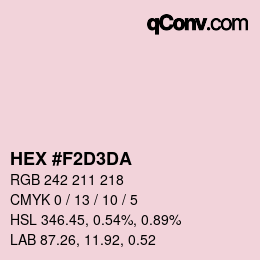 Color code: HEX #F2D3DA | qconv.com