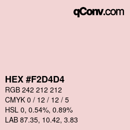 カラーコード: HEX #F2D4D4 | qconv.com