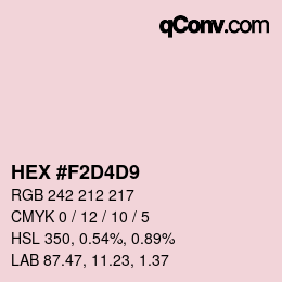 Color code: HEX #F2D4D9 | qconv.com