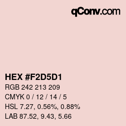 Código de color: HEX #F2D5D1 | qconv.com