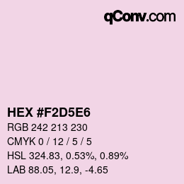 Código de color: HEX #F2D5E6 | qconv.com