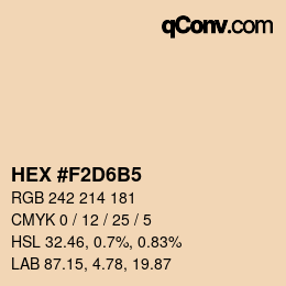 颜色代码: HEX #F2D6B5 | qconv.com