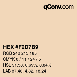 Color code: HEX #F2D7B9 | qconv.com