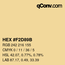 Color code: HEX #F2D89B | qconv.com