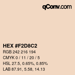 Color code: HEX #F2D8C2 | qconv.com