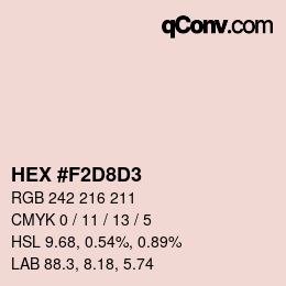 Color code: HEX #F2D8D3 | qconv.com